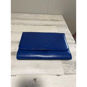 Mary Kay blue clutch bag with snap on strap